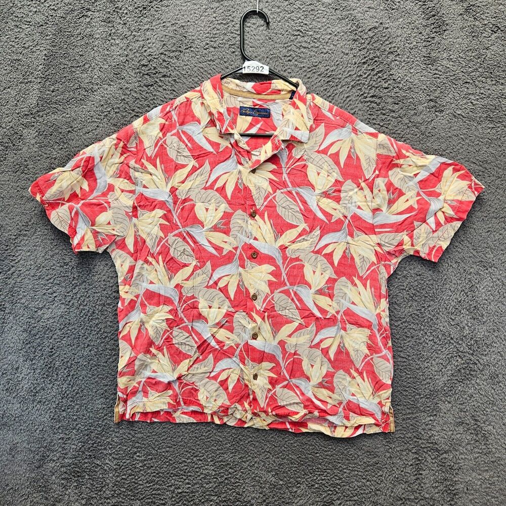 Reyn Spooner‎ Shirt Men Size XL Red Hawaiian Short Sleeve Button Up